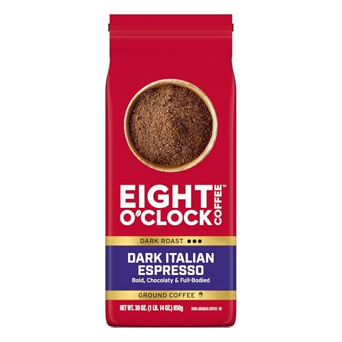 Eight O'Clock Coffee Dark Italian Espresso, Dark Roast Ground Coffee,