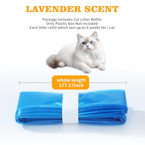 Nachfüllbeutel für Katzenstreu 12 Stück Kompatibel Litter Locker Nachfüllkassette 4.5m Windeleimer Nachfüllkassetten Katzeneimer,für meisten Mülleimer,Windelbehälter und Katzenstreu-Behälter (Blau)
