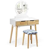 【Fácil de montar y multiuso】Con las instrucciones detalladas, esta mesa tocador es fácil de montar y el set estará listo en un segundo. Es el regalo perfecto para familiares y niños, pero también para tus seres queridos, que no tardarán en llenar la mesa de maquillajes.