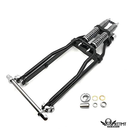 Smt- 26" 4" Over Stock Black Springer Front End W/Handlebar Adapter Compatible With Harley Custom #TOP4