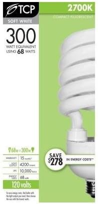TCP 28968RP 10000 Hour 2700 Degree Kelvin 68-Watt Compact Fluorescent SpringLamp CFL
