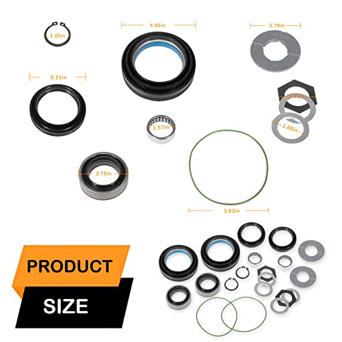 Outer Axle Knuckle Tube Dust Seal & Inner Tube Seal & Snap Ring & Needle Bearing & Thrust Washer Seals Kit Fits For Ford 1998-2004 Super Duty Excursion F250 F350 F450 F550 With Dana 50 60 Front Axle #TOP5