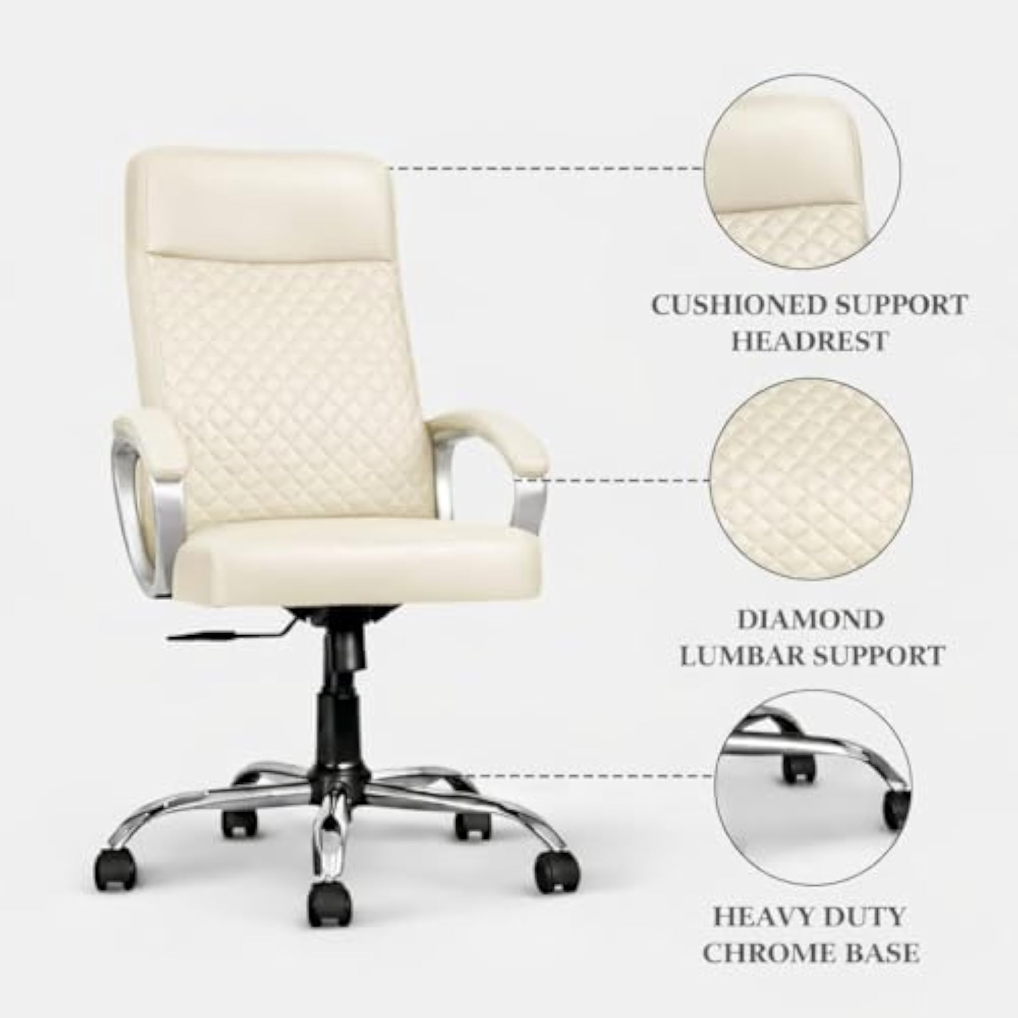 High Back Premium Executive Office Chair with Quilted PU Leather