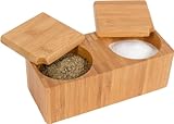 Trademark Innovations Bamboo Salt and Pepper Box