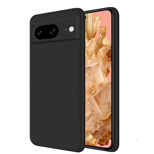 for Google pixel 8 Case Soft-Touch Silicone Phone Case Shockproof DustProof Full Phone Cover with Microfiber Lining for pixel 8 Black