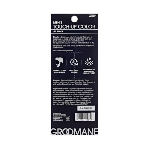 Red by Kiss Retoque masculino Groomane com cobertura cinza, escovação temporária para barbas, raiz d