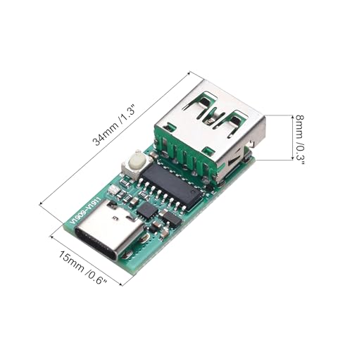 QUARKZMAN USB Adapterplatine, Type C Buchse Adapter Connector Grün PCB Konverter Pin Board PD-Protokoll für DIY Stromversorgung, 34x15x8mm