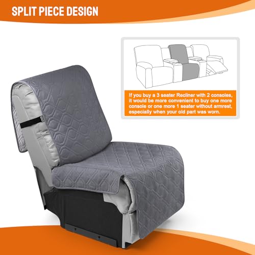 Image of VANSOFY Waterproof Additional Seat Cover for Reclining Couch Covers Seat Slipcover for Recliner Sofa Covers(Dark Gray)