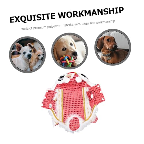 Disfraz para perro León baile rojo XS Happyyami miniatura 2
