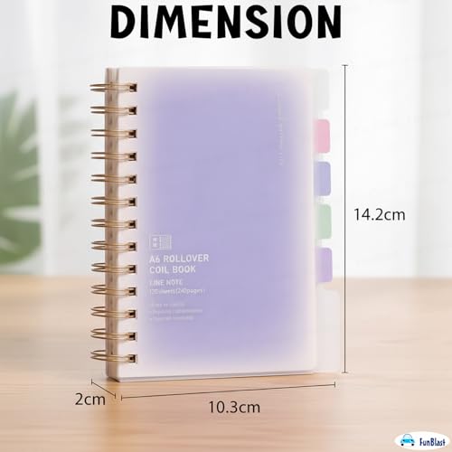 Image of FunBlast Diary for Girls - Spiral Notebook Diary, Ruled Notebooks for Boys & Girls, Cute Kawaii Stationery, Aesthetic A6 Size Journal Diary - 240 Pages (Purple)