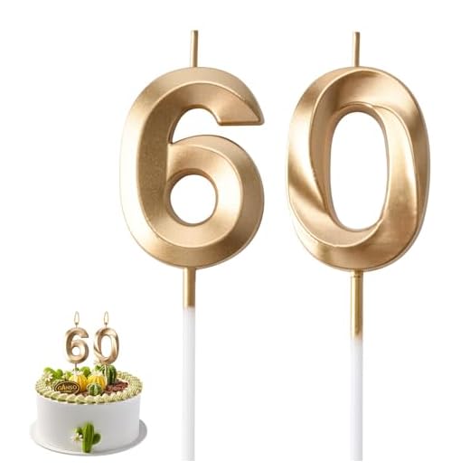 AIYONG 60 cumpleaños velas pastel dígito velas feliz cumpleaños pastel decoración decoración para cumpleaños fiesta boda aniversario celebración suministros