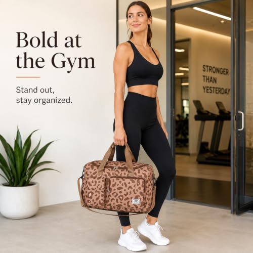 Image of FIORETTO Women's Gym Duffle Bag with Shoes Compartment, 30L Capacity, Ideal for Travel, Gym, Sports, Duffel, Weekender