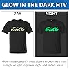 Glow in The Dark Heat Transfer Vinyl, 12" × 10ft Reflective Vinyl, Iron on Vinyl Rolls for DIY t-Shirts and Fabrics (Glow in The Dark - Light Green, 12 in x 5 ft) #1