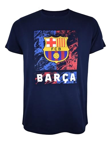 FC Barcelona Camiseta BARÇA Marble Navy de algodón con Licencia - Adulto Talla M