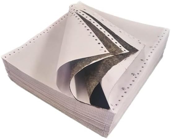 FIRST CLICK® Computer Paper Dot Matrix Printer Paper 10"x12", 3 Part With Carbon 250 Continuous Sets 70 GSM White 803 No.