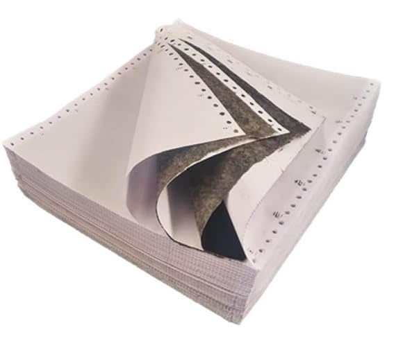 FIRST CLICK® Computer Paper Dot Matrix Printer Paper 10"x12", 3 Part With Carbon 250 Continuous Sets 70 GSM White 803 No.