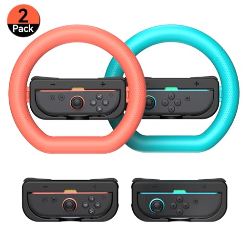 GagaKing Lenkrad für Nintendo Switch 2 Joy Con, Switch 2 Lenkrad, Lenkräder für Nintendo Switch 2 Mario Kart World, Griff für Switch 2 Grip, Switch 2 Controller Zubehör