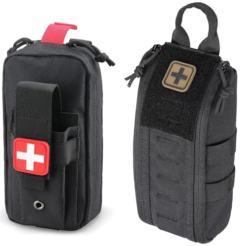 NURCIX Bolsa médica táctica MOLLE, Bolsa de Primeros Auxilios EMT rasgable, Kit de Trauma IFAK, Bolsa de Supervivencia for Transporte Diario, Incluye Parche Cruzado
