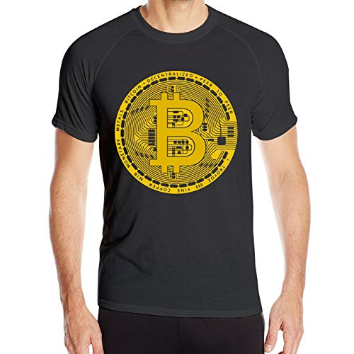 Bitcoin Official Logo Mens Quick Dry Moisture Wicking Athletic-Fit T-Shirt Training Short Sleeve Shirts Black Bitcoin Official Logo Mens Quick Dry Moisture Wicking Athletic-Fit T-Shirt Training Short Sleeve Shirts Black