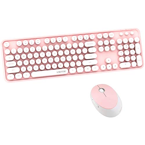 Black Friday Clearance UBOTIE Colorful Computer Wireless Keyboard Mouse Combos, Typewriter Flexible Keys Office Full-Sized Keyboard, 2.4GHz Dropout-Free Connection and Optical Mouse (Pink-White) Black Friday Clearance UBOTIE Colorful Computer Wireless Keyboard Mouse Combos, Typewriter Flexible Keys Office Full-Sized Keyboard, 2.4GHz Dropout-Free Connection and Optical Mouse (Pink-White)