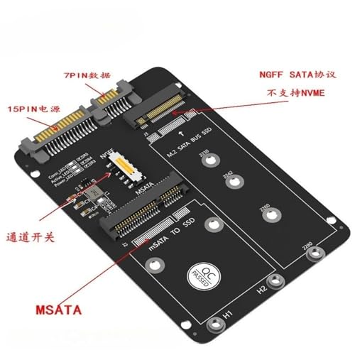Adaptador Caja Externa M.2 NGFF/MSATA a SATA3 SSD 2.5" miniatura 3