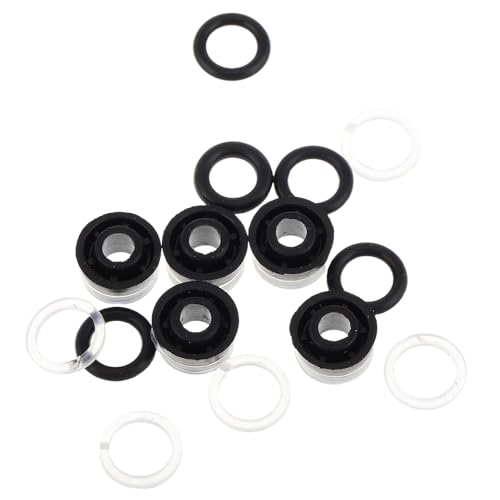 Hemobllo 5 Juegos Kit de Juntas de Sello de Aceite para Gato Hidráulico de Piso Negro, Fácil de Reemplazar, Alta Capacidad hasta 3 Toneladas, Accesorios de Plástico y Goma para Reparación