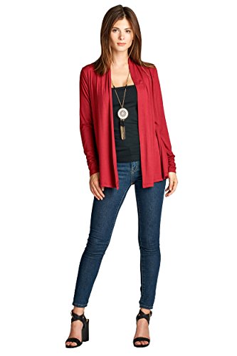 Image of Women Casual Open Front Long Sleeve Lightweight Softest Viscose Made from Bamboo Cardigan
