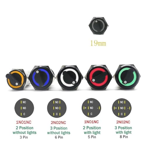 Mando selector de 2 posiciones 19mm para paneles eléctricos con humedad o polvo 2