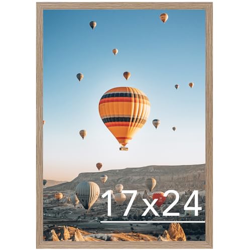 Image of JCJMY 17x24 Picture Frame Rustic Brown for Poster Photo Picture, Horizontal and Vertical Formats for Wall Hanging, 17 x 24 Wall Gallery Poster Photo Frame for 17 by 24 Photos Posters, Rustic Brown