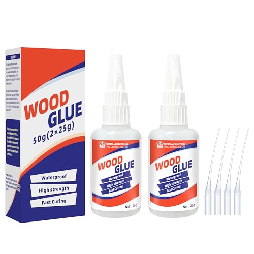 King Mountain KING MOUNTAIN-GLUE07 Wood Glue, High Strength Fast Drying Transparent Wood Glue,Low Odour cover