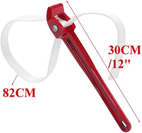 Pipe Strap Wrench, 12 Inch Nylon Adjustable Strap Wrench Oil Filter Handle Nylon Belt Strap Anti-Sliding Wrench Fixed Hand Tool