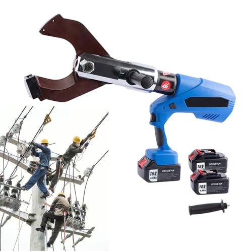 Akumulatorowy hydrauliczny obcinacz do kabli miedzianych i aluminiowych do 120 mm, siła cięcia 120 kN, zawiera 2 baterie i futerał do przenoszenia