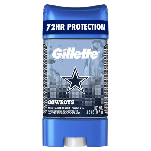 Gillette Antiperspirant Deodorant for Men, Dallas Cowboys, 3.8 oz | 72HR Instant Sweat & Odor Protection | Long-Lasting Freshness | Clear Gel & Wax-Free | Fresh Amber Scent NFL Limited Edition - image 1