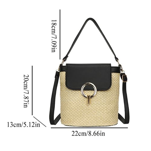 Women Crossbody Bag Medium Straw Beach Shoulder Bag Stylish Woven Bags Travel Handbags Straw Woven Beach Bag4