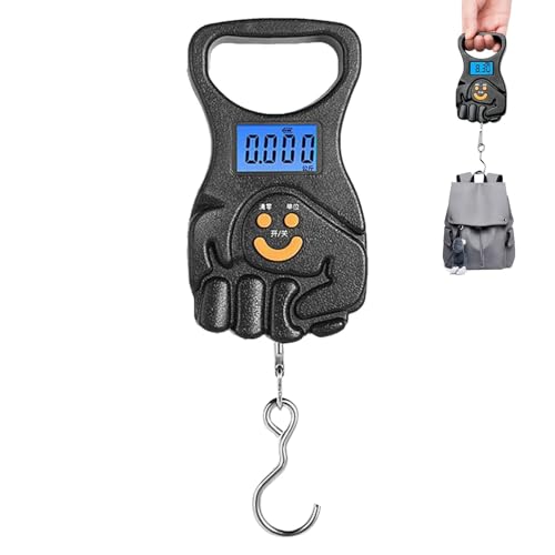 Báscula de equipaje, báscula con gancho | Balanza de resorte portátil de alta precisión | Balanza de peso de equipaje de 110 Lb/50 kg con gancho, báscula de equipaje digital, pantalla clara, carga de