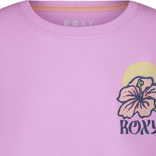 Image of Roxy Girls' Short Sleeve Boyfriend Fit Logo Tee, Crew Neck Graphic T-Shirt, Soft & Comfortable
