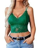 Avidlove Womens Lace Bralette Racerback Tank Top Camisoles Y2K Sexy Tops for Women Date Night Club（Green,L