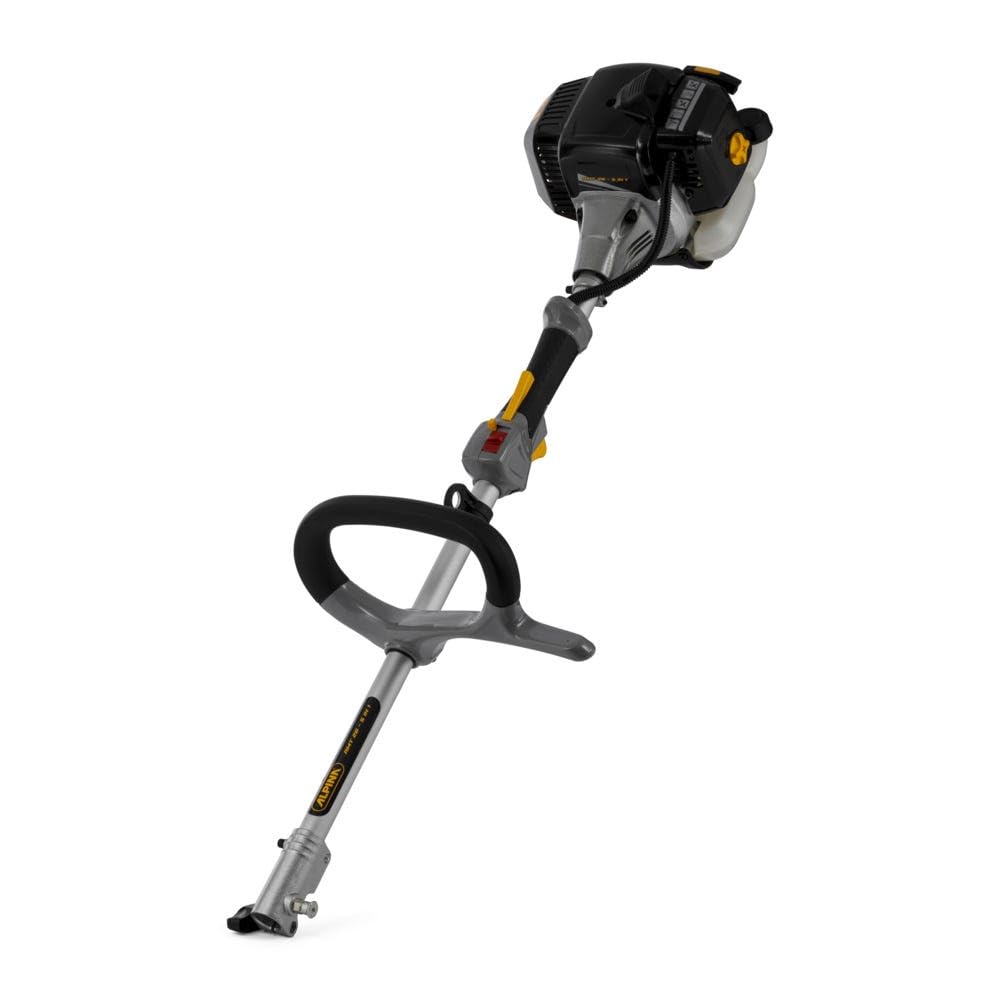 Alpina Multiherramienta AMT 26, Motor de gasolina de 25,4 cc, Con podadora telescópica, Accesorio cortasetos, Desbrozadora con hilo y cuchilla, Mango telescópico desmontable, Correa de hombro incluida