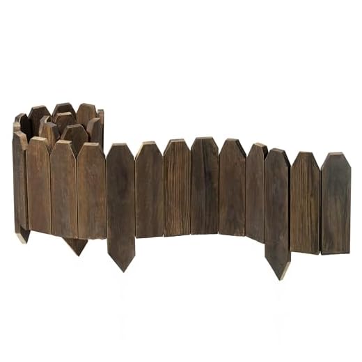 Wood Garden Edging, Wooden Fence Border Decorative Small Picket Panels for Flower Bed Barriers and Landscape Fencing (5.9" H x 47" L, 1 Pack)