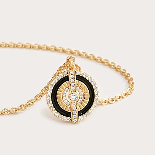Fettero Gold Necklace for Women,14K Gold Plated Charm Necklaces for Women Gemstone Pendant Necklace Non Tarnish Gold Necklaces Jewelry