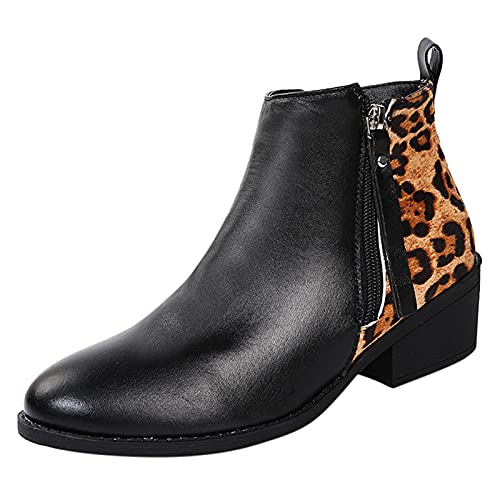 Bottines confortables femme léopard pour marcher sans douleur à talon