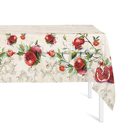 B&C fabrics NAF NAF Mantel Resinado Antimanchas Mesa Rectangular 100% Algodón Recubierto Acrílico (Bel Melograno, 150x250 cm) Cover