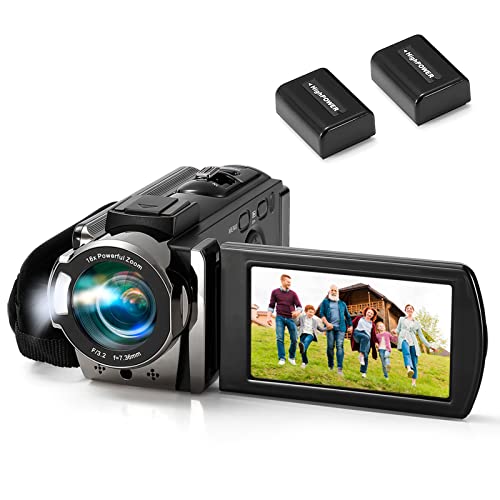 Image of kimire Vintage Video Camera Camcorder 24MP, Black