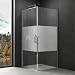 Produktbild doporro Eck-Duschkabine 90x90x195cm Eckdusche mit Hebe- und Senkmechanismus ESG-Sicherheitsglas Milchglas Streifen inkl. beidseitiger Easy-Clean-Beschichtung Ravenna36-Plus