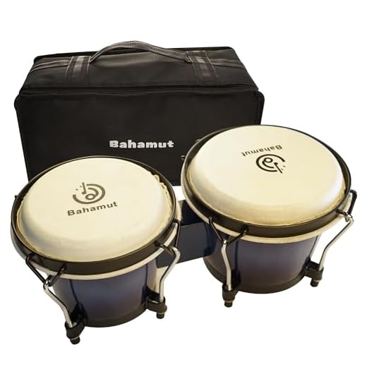 BAHAMUT 6"+7" Wooden Bongo Drums for Adults Kids Beginners, Bongos with Bag