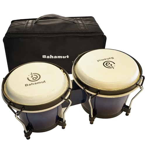 BAHAMUT Bongo Drum Set 6+7 Wooden Bongos Gift for Adults Beginners Ideal Percussion for Education and Practice Comes with Tuning Wrench & Waterproof Bag