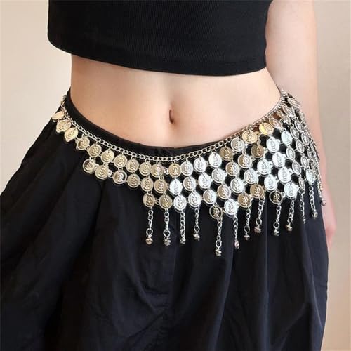 Vintage Circle Tassel Waist Chain Belt for Women Bohemian Coin Round Portrait Long Tassel Belly Body Chains Jeans Dress Accessories Fashion Jewelry3