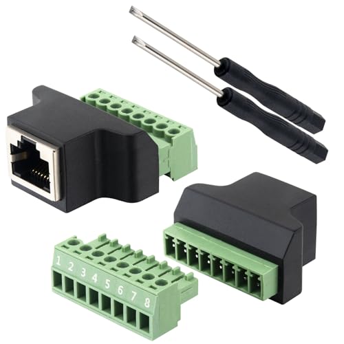 Adaptador terminal de tornillo RJ45 2 unidades miniatura 1
