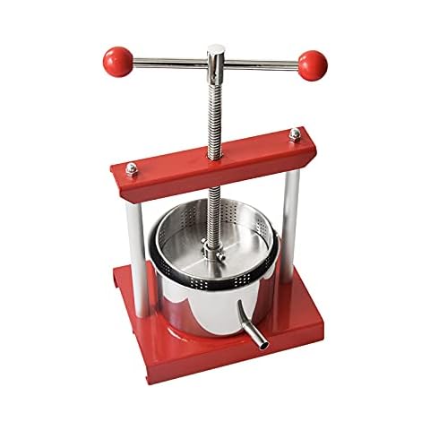 SQUEEZE master Cheese Tincture Herb Fruit Wine Manual Press -0.8Gallon/ 3 Litre-Power Ball Handle-Stainless Steel & Iron for Juice,Cider,Wine,Olive Oil Cover