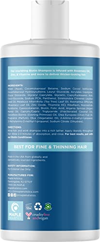 Volumizing Biotin Shampoo For Thinning Hair - Thin Hair Shampoo With Rosemary Keratin And Essential Oils For Hair Care - Vegan Sulfate Free Shampoo For Damaged Dry Hair Paraben And Cruelty Free #TOP1